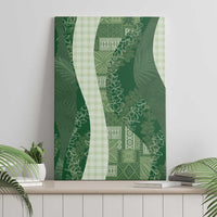 Polynesian Tribal Pattern Patchwork Picturesque Canvas Wall Art Sage Green LT7 - Polynesian Pride