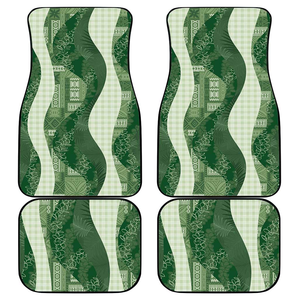 Polynesian Tribal Pattern Patchwork Picturesque Car Mats Sage Green LT7 - Polynesian Pride