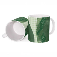 Polynesian Tribal Pattern Patchwork Picturesque Ceramic Mug Sage Green LT7 - Polynesian Pride