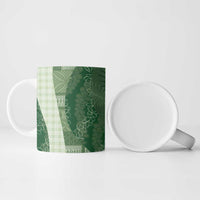 Polynesian Tribal Pattern Patchwork Picturesque Ceramic Mug Sage Green LT7 - Polynesian Pride