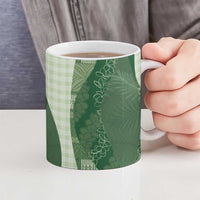 Polynesian Tribal Pattern Patchwork Picturesque Ceramic Mug Sage Green LT7 - Polynesian Pride