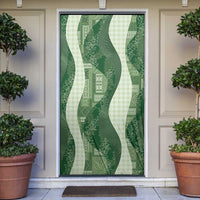 Polynesian Tribal Pattern Patchwork Picturesque Door Cover Sage Green LT7 Sage Green - Polynesian Pride