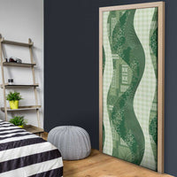 Polynesian Tribal Pattern Patchwork Picturesque Door Cover Sage Green LT7 - Polynesian Pride