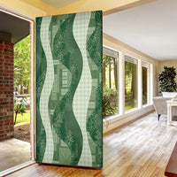 Polynesian Tribal Pattern Patchwork Picturesque Door Cover Sage Green LT7 - Polynesian Pride