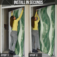 Polynesian Tribal Pattern Patchwork Picturesque Door Cover Sage Green LT7 - Polynesian Pride