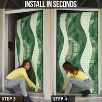 Polynesian Tribal Pattern Patchwork Picturesque Door Cover Sage Green LT7 - Polynesian Pride