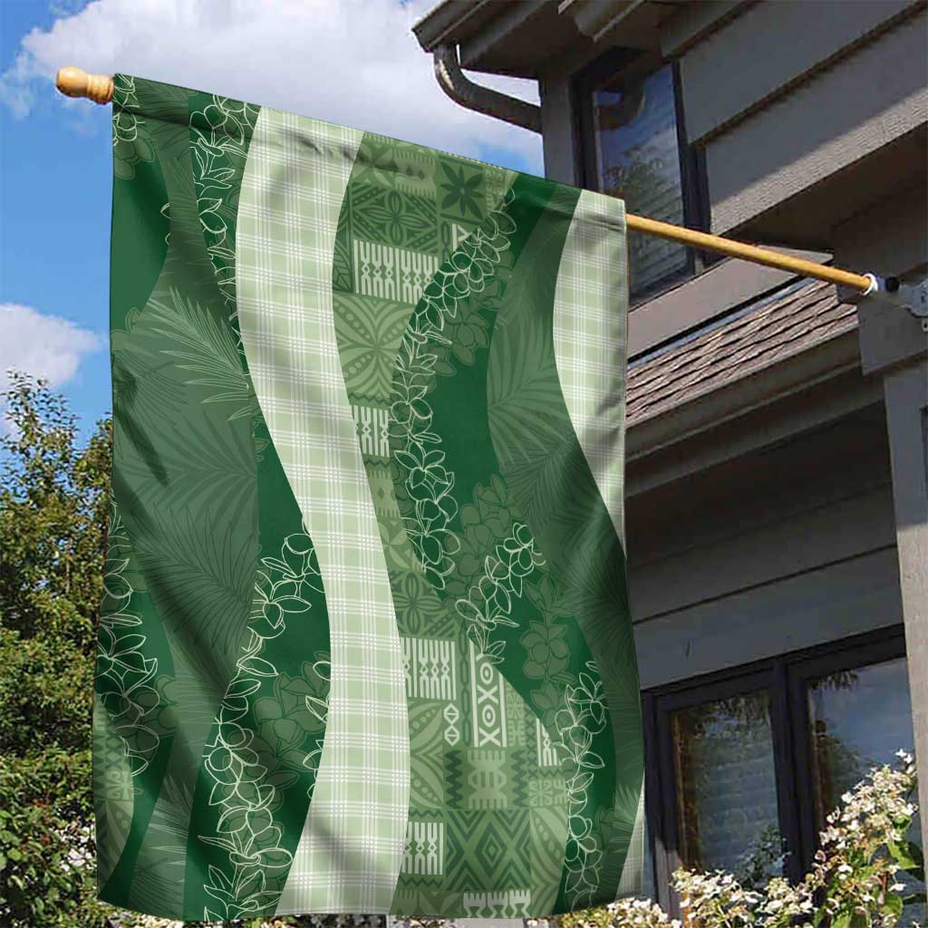 Polynesian Tribal Pattern Patchwork Picturesque Garden Flag Sage Green LT7 - Polynesian Pride