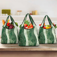 Polynesian Tribal Pattern Patchwork Picturesque Grocery Bag Sage Green LT7 3-pack One Size Sage Green - Polynesian Pride