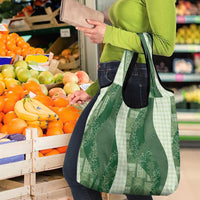 Polynesian Tribal Pattern Patchwork Picturesque Grocery Bag Sage Green LT7 - Polynesian Pride