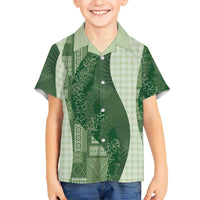 Polynesian Tribal Pattern Patchwork Picturesque Hawaiian Shirt Sage Green LT7 - Polynesian Pride