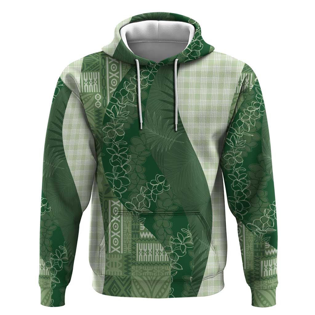 Polynesian Tribal Pattern Patchwork Picturesque Hoodie Sage Green LT7 Pullover Hoodie Sage Green - Polynesian Pride