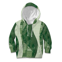 Polynesian Tribal Pattern Patchwork Picturesque Kid Hoodie Sage Green LT7 Hoodie Sage Green - Polynesian Pride