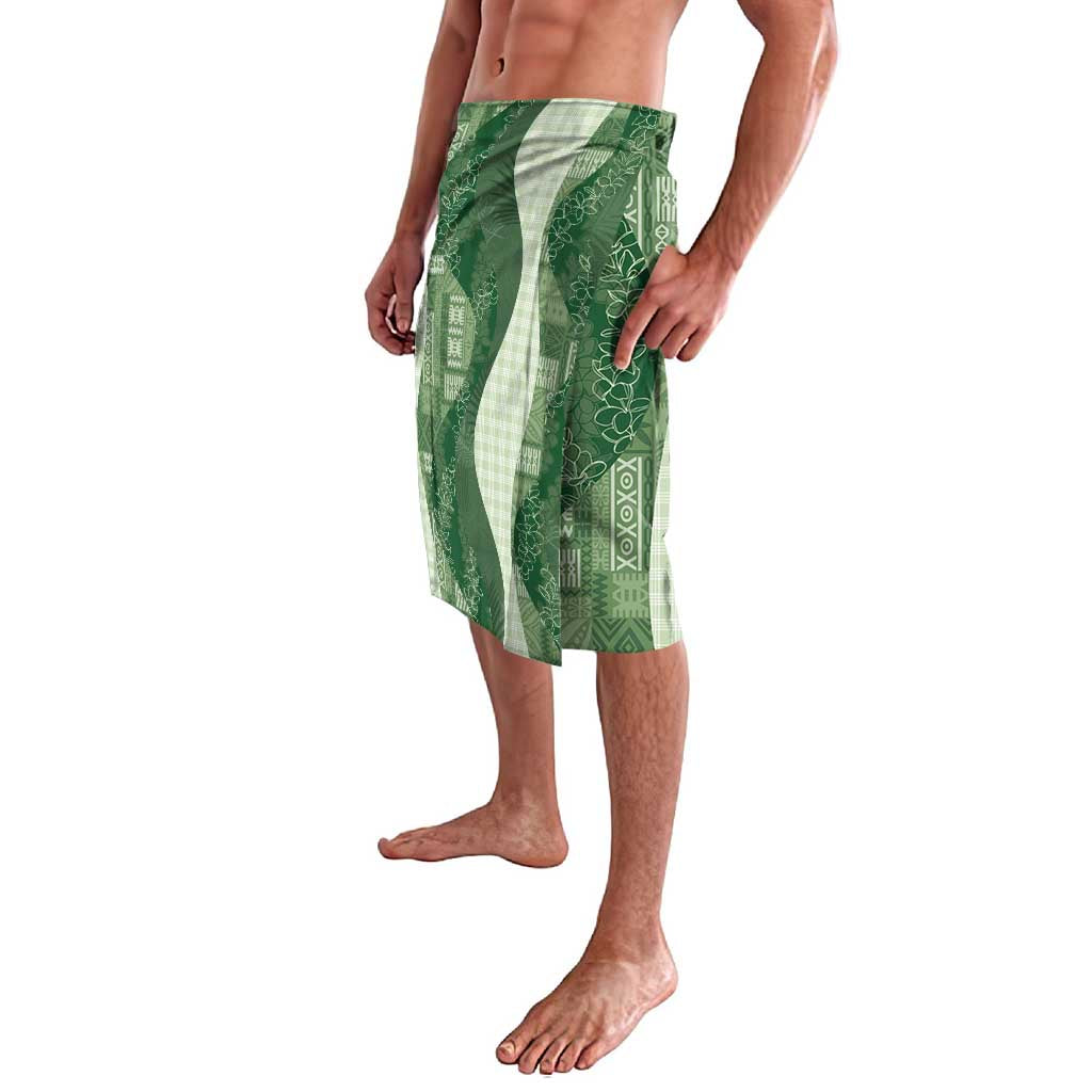 Polynesian Tribal Pattern Patchwork Picturesque Lavalava Sage Green LT7 - Polynesian Pride