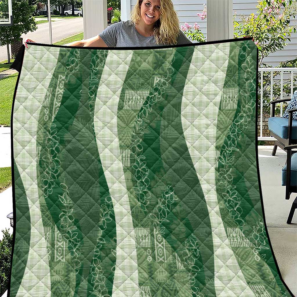 Polynesian Tribal Pattern Patchwork Picturesque Quilt Sage Green LT7 Sage Green - Polynesian Pride