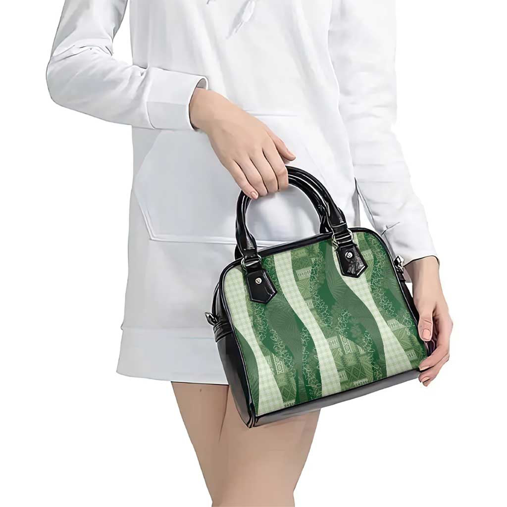 Polynesian Tribal Pattern Patchwork Picturesque Shoulder Handbag Sage Green LT7 - Polynesian Pride