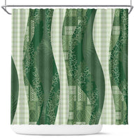 Polynesian Tribal Pattern Patchwork Picturesque Shower Curtain Sage Green LT7 Sage Green - Polynesian Pride