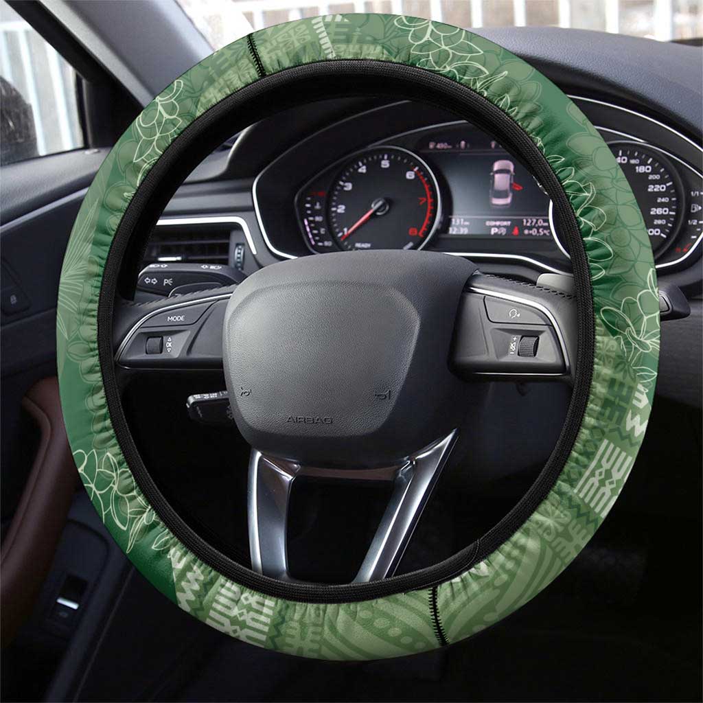 Polynesian Tribal Pattern Patchwork Picturesque Steering Wheel Cover Sage Green LT7 - Polynesian Pride