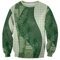 Polynesian Tribal Pattern Patchwork Picturesque Sweatshirt Sage Green LT7 Unisex Sage Green - Polynesian Pride