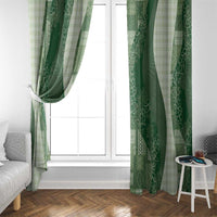 Polynesian Tribal Pattern Patchwork Picturesque Window Curtain Sage Green LT7 - Polynesian Pride