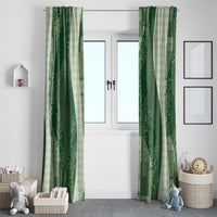 Polynesian Tribal Pattern Patchwork Picturesque Window Curtain Sage Green LT7 - Polynesian Pride