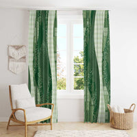 Polynesian Tribal Pattern Patchwork Picturesque Window Curtain Sage Green LT7 - Polynesian Pride