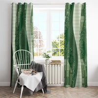 Polynesian Tribal Pattern Patchwork Picturesque Window Curtain Sage Green LT7 - Polynesian Pride