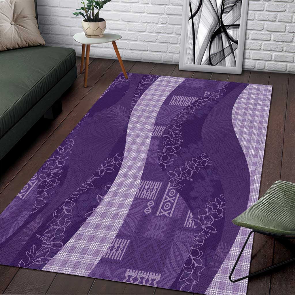 Polynesian Tribal Pattern Patchwork Picturesque Area Rug Deep Violet LT7 Violet - Polynesian Pride