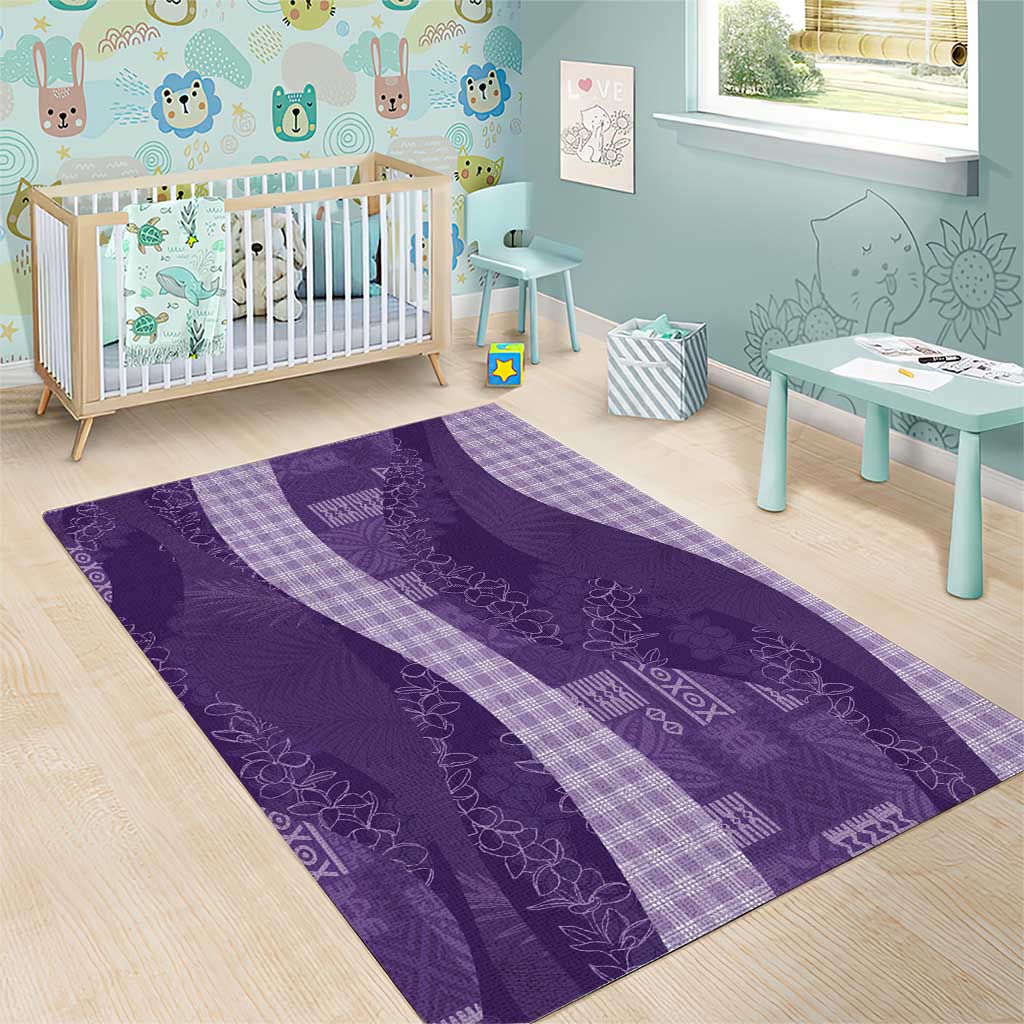 Polynesian Tribal Pattern Patchwork Picturesque Area Rug Deep Violet LT7 - Polynesian Pride