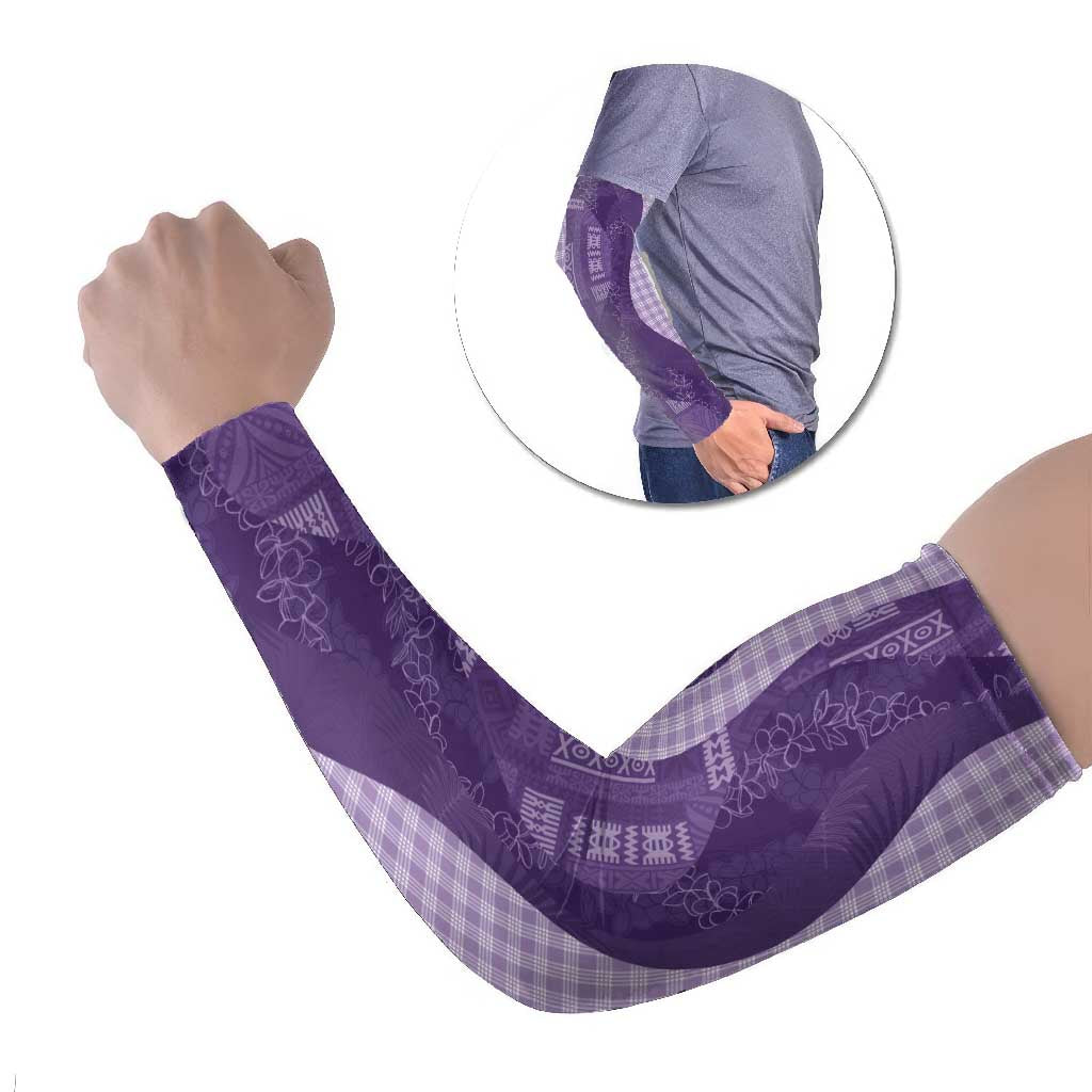 Polynesian Tribal Pattern Patchwork Picturesque Arm Sleeves Deep Violet LT7 Set of 2 Violet - Polynesian Pride