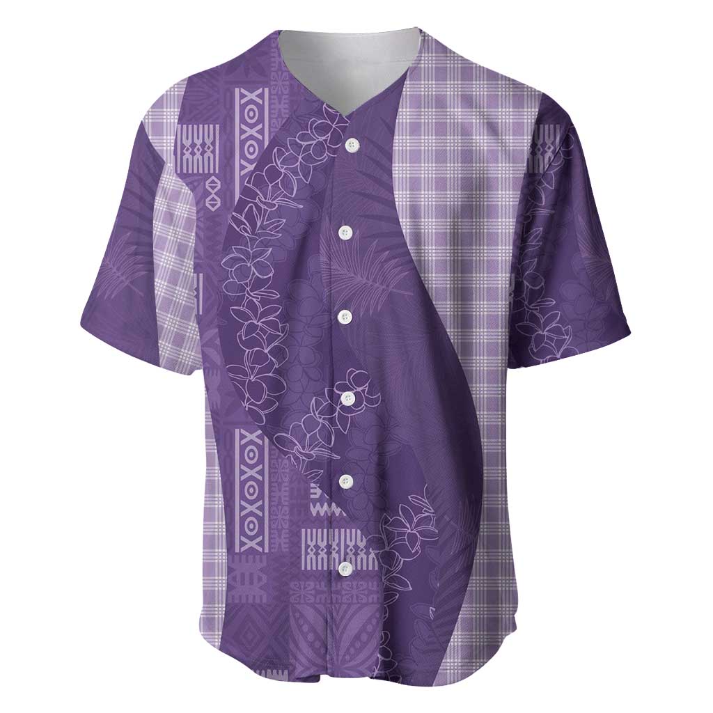 Polynesian Tribal Pattern Patchwork Picturesque Baseball Jersey Deep Violet LT7 Violet - Polynesian Pride