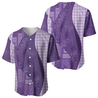 Polynesian Tribal Pattern Patchwork Picturesque Baseball Jersey Deep Violet LT7 - Polynesian Pride