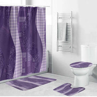 Polynesian Tribal Pattern Patchwork Picturesque Bathroom Set Deep Violet LT7 Bathroom Set (4 pcs) Violet - Polynesian Pride