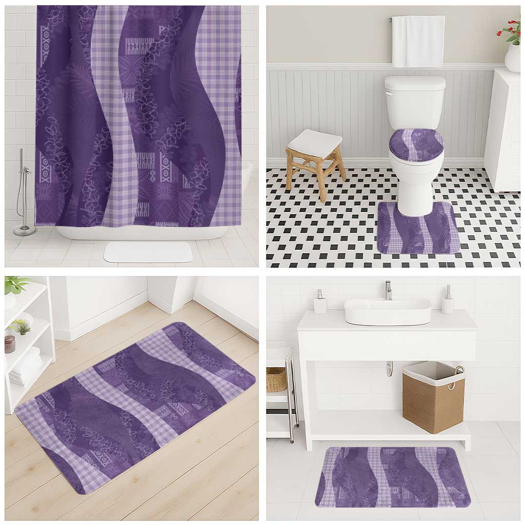Polynesian Tribal Pattern Patchwork Picturesque Bathroom Set Deep Violet LT7 - Polynesian Pride