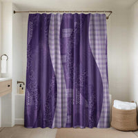 Polynesian Tribal Pattern Patchwork Picturesque Bathroom Set Deep Violet LT7 Shower Curtain Only Violet - Polynesian Pride