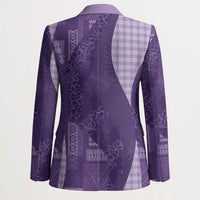 Polynesian Tribal Pattern Patchwork Picturesque Blazer Deep Violet LT7 - Polynesian Pride