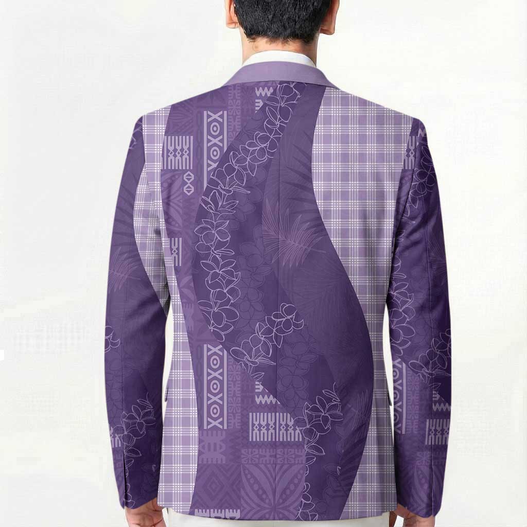 Polynesian Tribal Pattern Patchwork Picturesque Blazer Deep Violet LT7 - Polynesian Pride