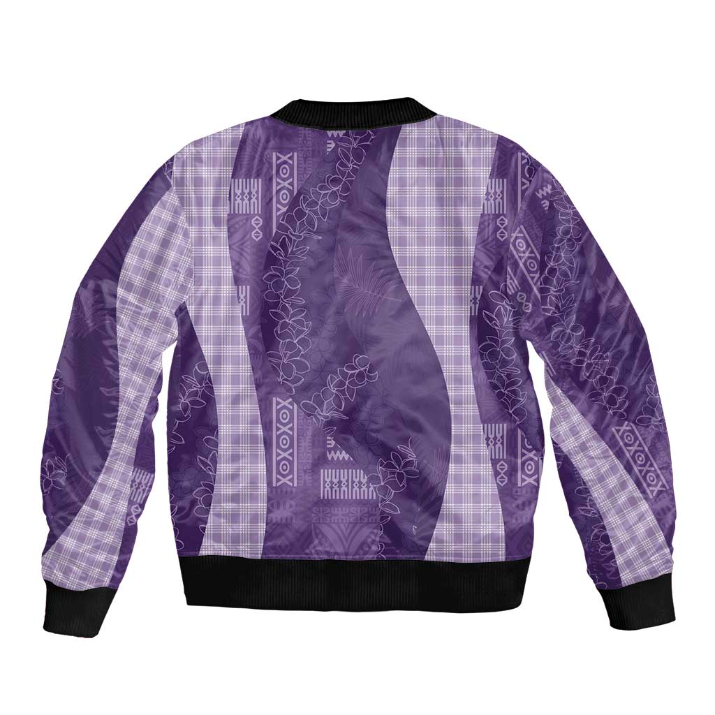 Polynesian Tribal Pattern Patchwork Picturesque Bomber Jacket Deep Violet LT7 - Polynesian Pride