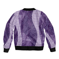 Polynesian Tribal Pattern Patchwork Picturesque Bomber Jacket Deep Violet LT7 - Polynesian Pride