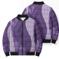 Polynesian Tribal Pattern Patchwork Picturesque Bomber Puffer Jacket Deep Violet LT7 - Polynesian Pride