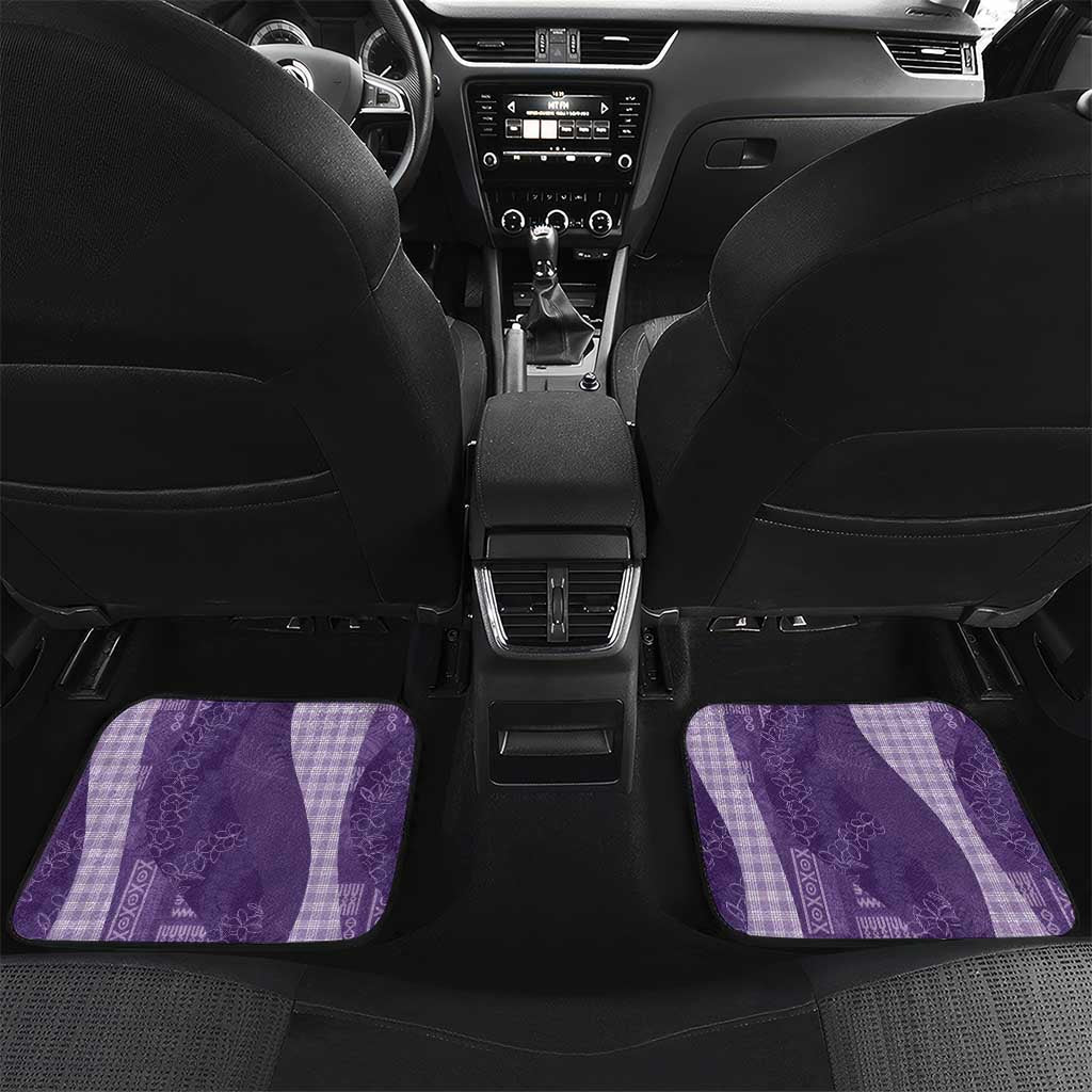 Polynesian Tribal Pattern Patchwork Picturesque Car Mats Deep Violet LT7 Set 2pcs - Back Violet - Polynesian Pride