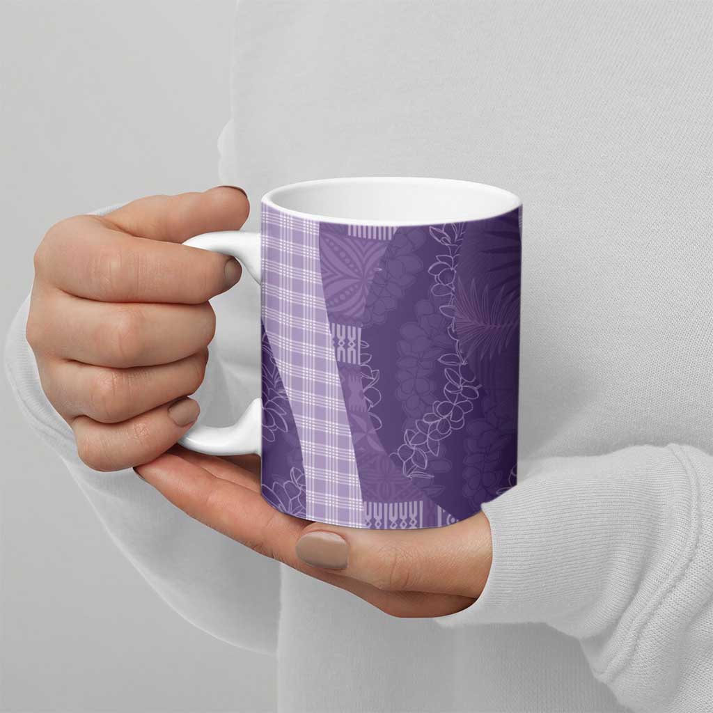 Polynesian Tribal Pattern Patchwork Picturesque Ceramic Mug Deep Violet LT7 - Polynesian Pride