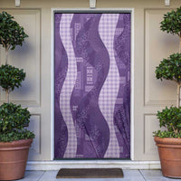 Polynesian Tribal Pattern Patchwork Picturesque Door Cover Deep Violet LT7 Violet - Polynesian Pride