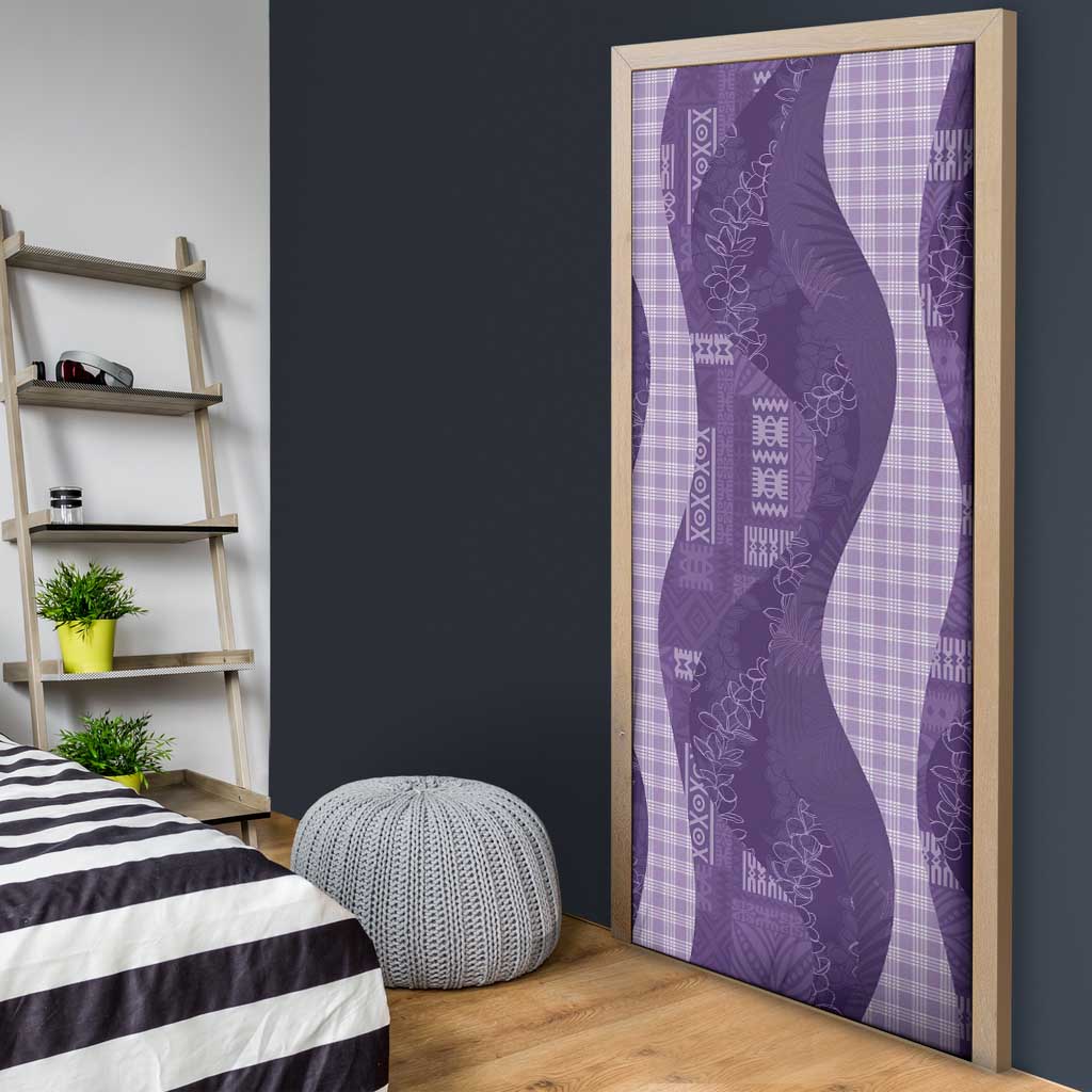 Polynesian Tribal Pattern Patchwork Picturesque Door Cover Deep Violet LT7 - Polynesian Pride