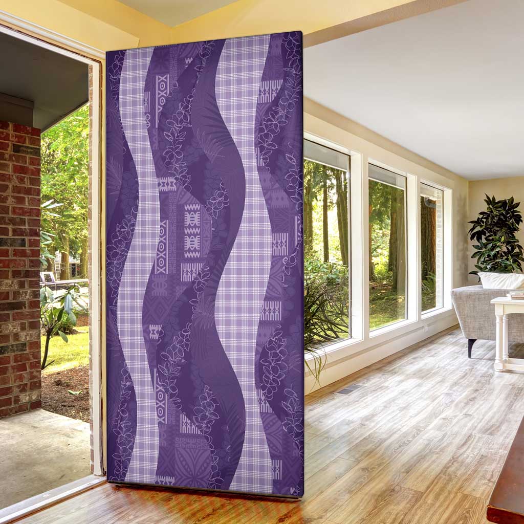 Polynesian Tribal Pattern Patchwork Picturesque Door Cover Deep Violet LT7 - Polynesian Pride