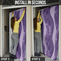Polynesian Tribal Pattern Patchwork Picturesque Door Cover Deep Violet LT7 - Polynesian Pride