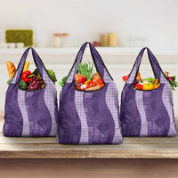 Polynesian Tribal Pattern Patchwork Picturesque Grocery Bag Deep Violet LT7 3-pack One Size Violet - Polynesian Pride