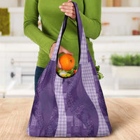 Polynesian Tribal Pattern Patchwork Picturesque Grocery Bag Deep Violet LT7 - Polynesian Pride