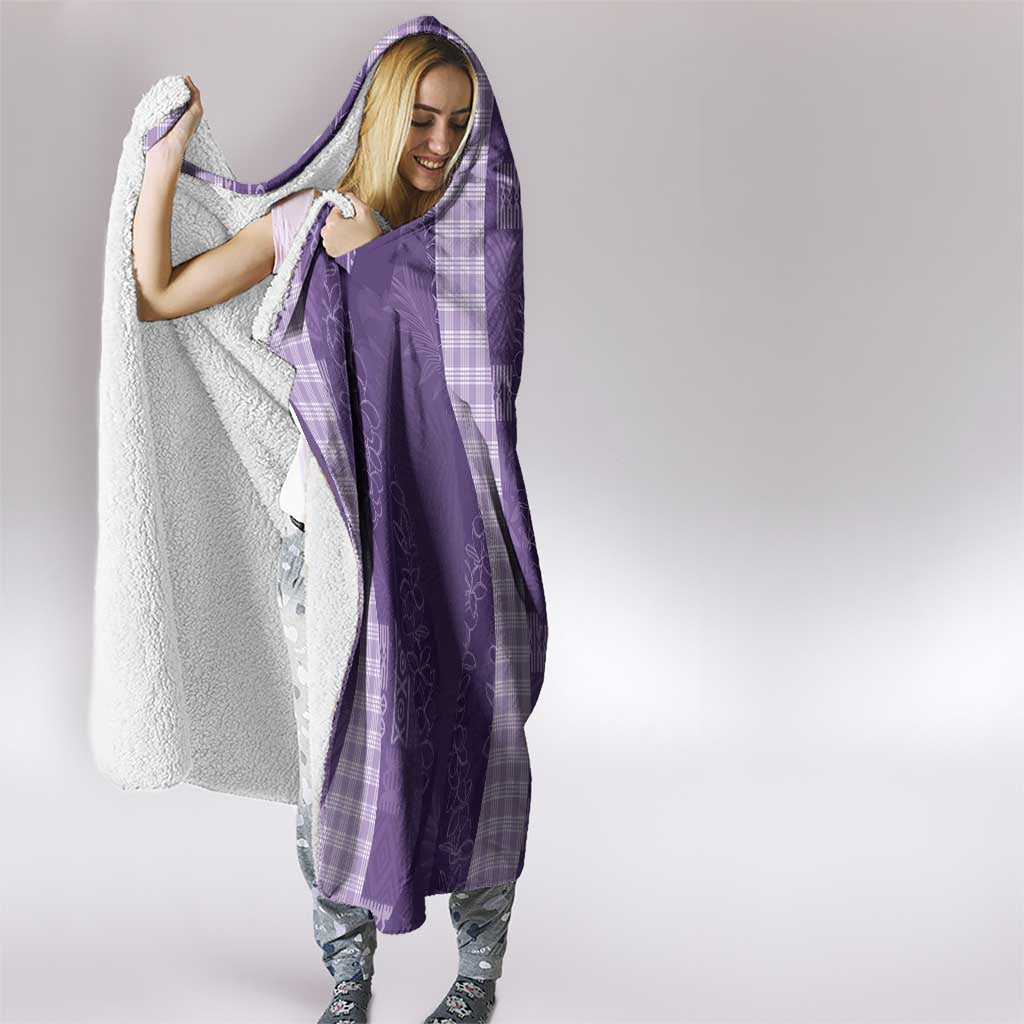 Polynesian Tribal Pattern Patchwork Picturesque Hooded Blanket Deep Violet LT7 - Polynesian Pride