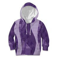 Polynesian Tribal Pattern Patchwork Picturesque Kid Hoodie Deep Violet LT7 Hoodie Violet - Polynesian Pride