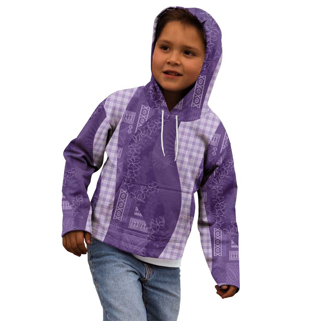 Polynesian Tribal Pattern Patchwork Picturesque Kid Hoodie Deep Violet LT7 - Polynesian Pride